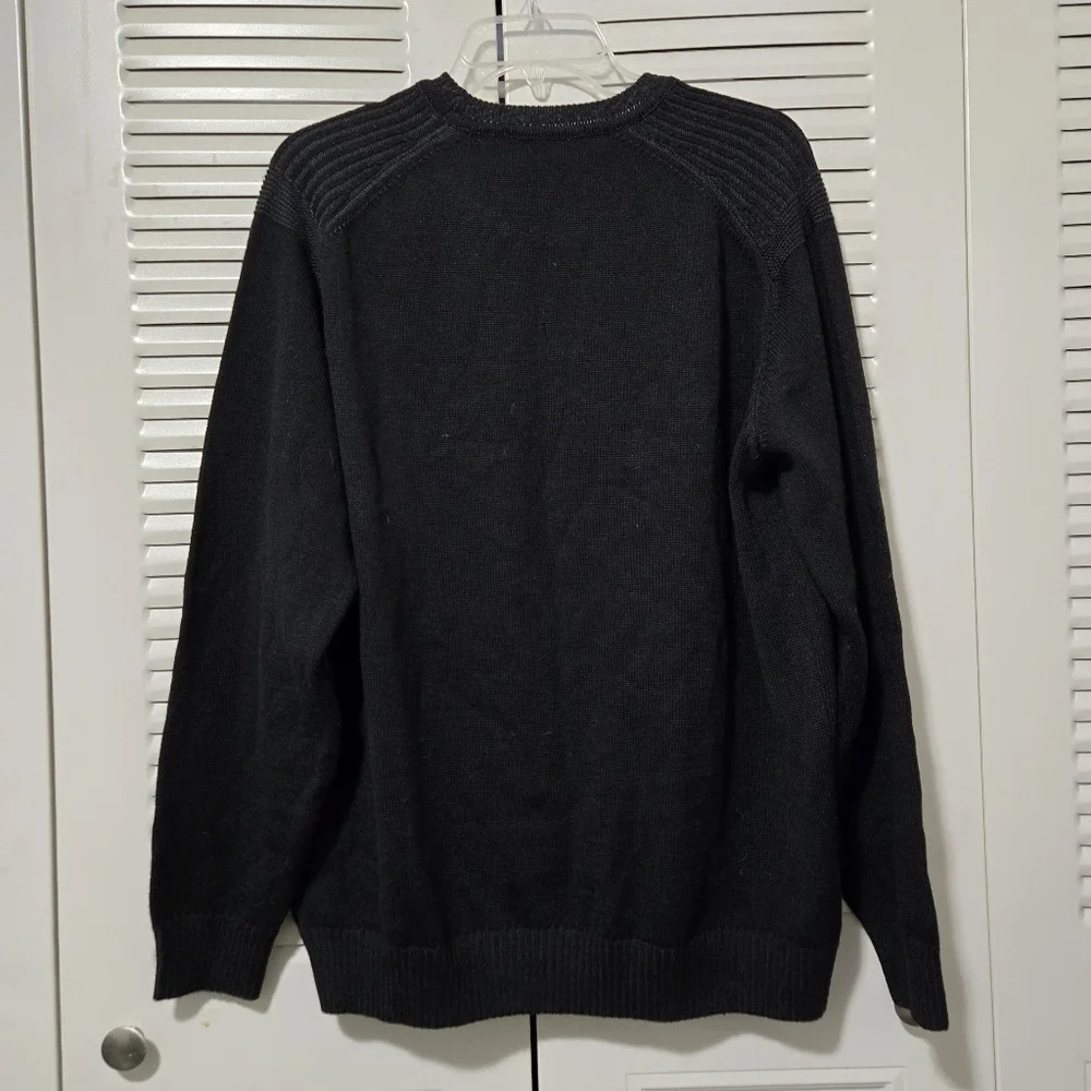 Montechiaro Men's Pullover Sweater Wool Blend Black Size 2XL